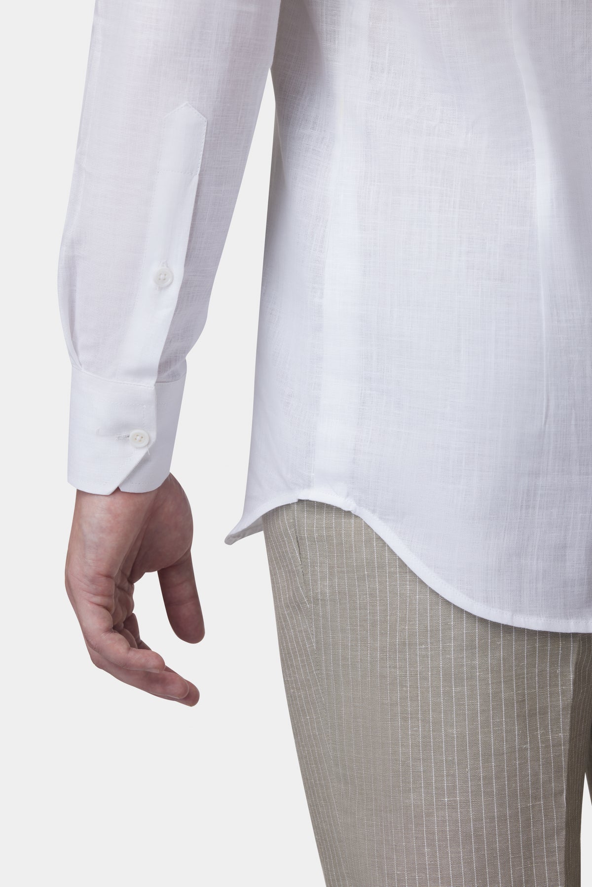 White Solid GC Linen Shirt