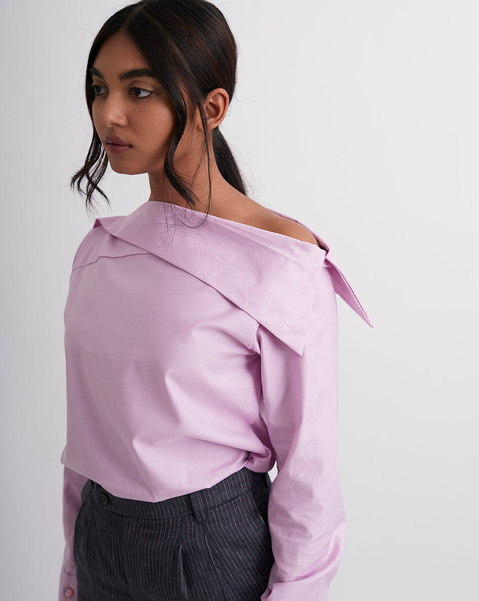 Crescent Turn Up Collar Shirt