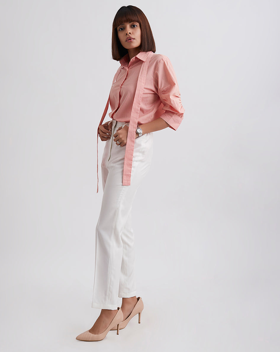 Morning Rays White tapered pants