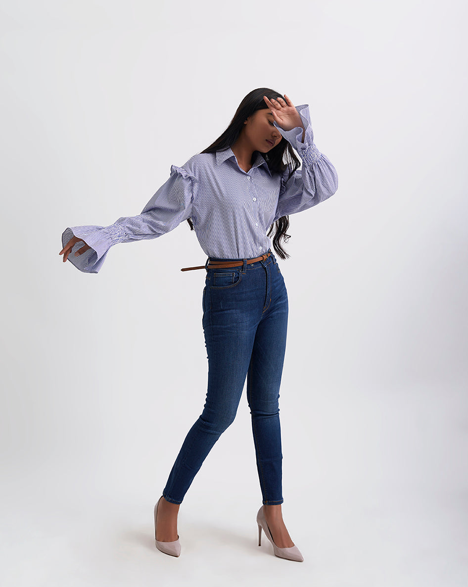Caught Your Eye Ruffled Stripe Shirt