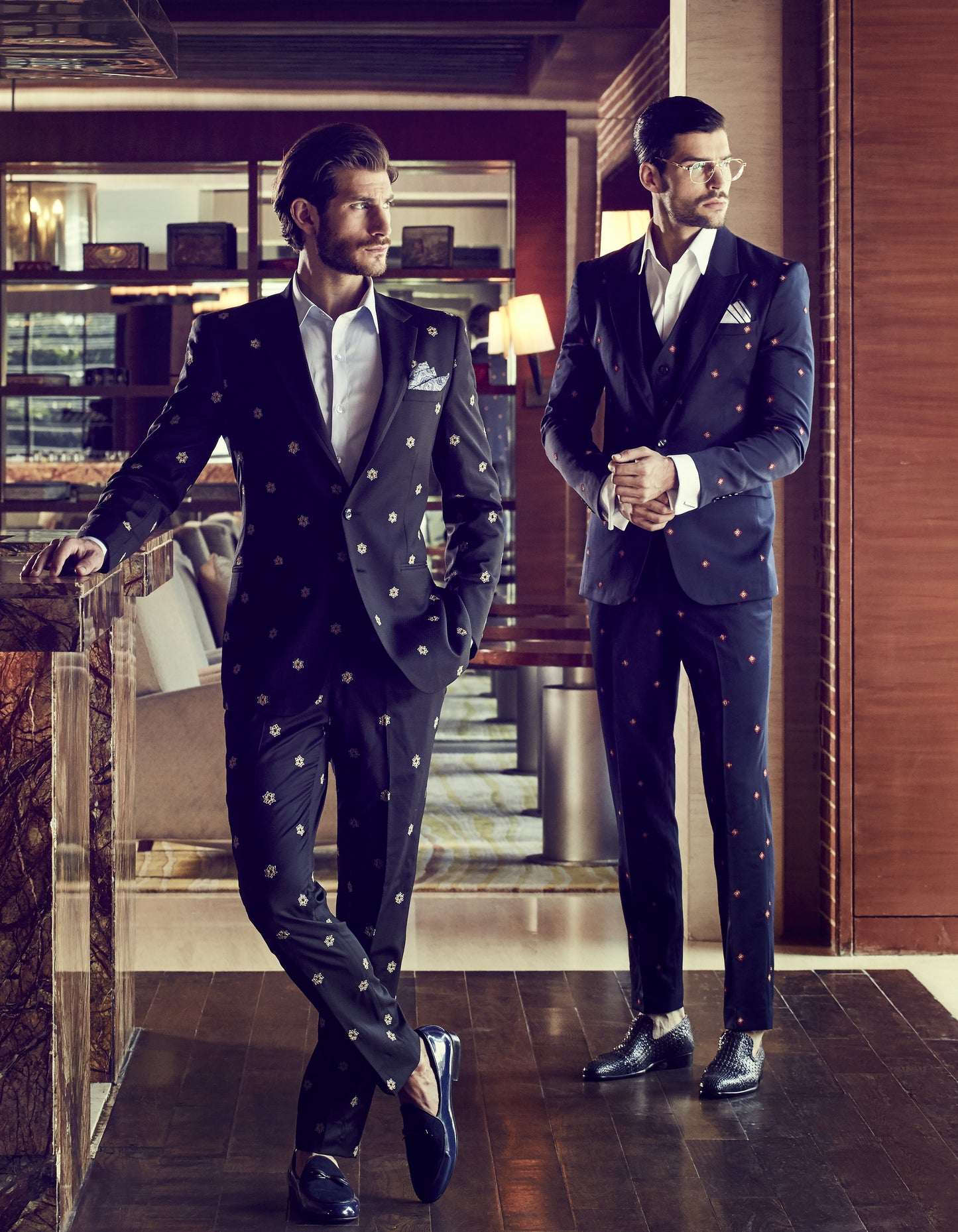 Micro Dot 3 Pc Peak Lapel Tuxedo