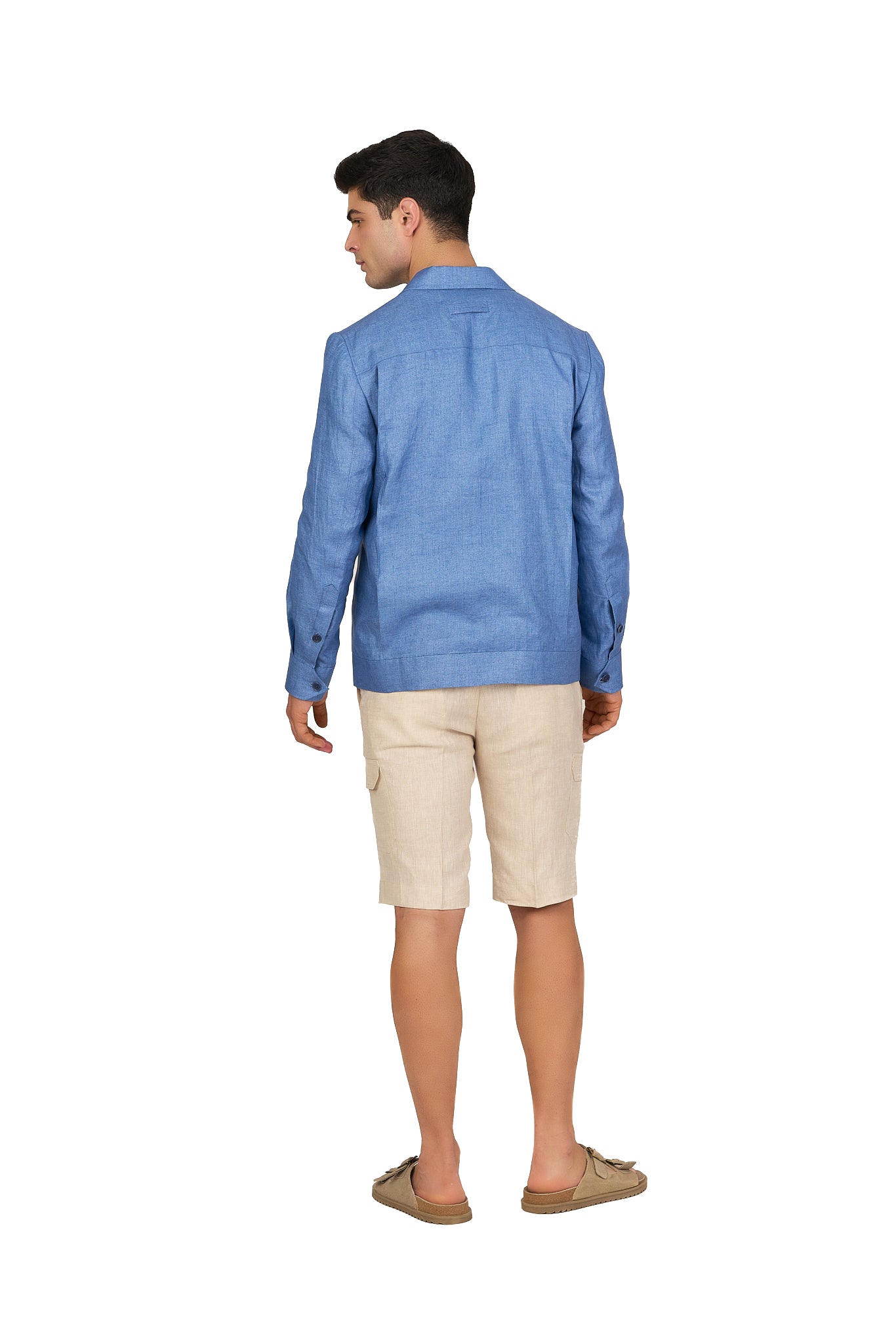 Blue Linen Shacket
