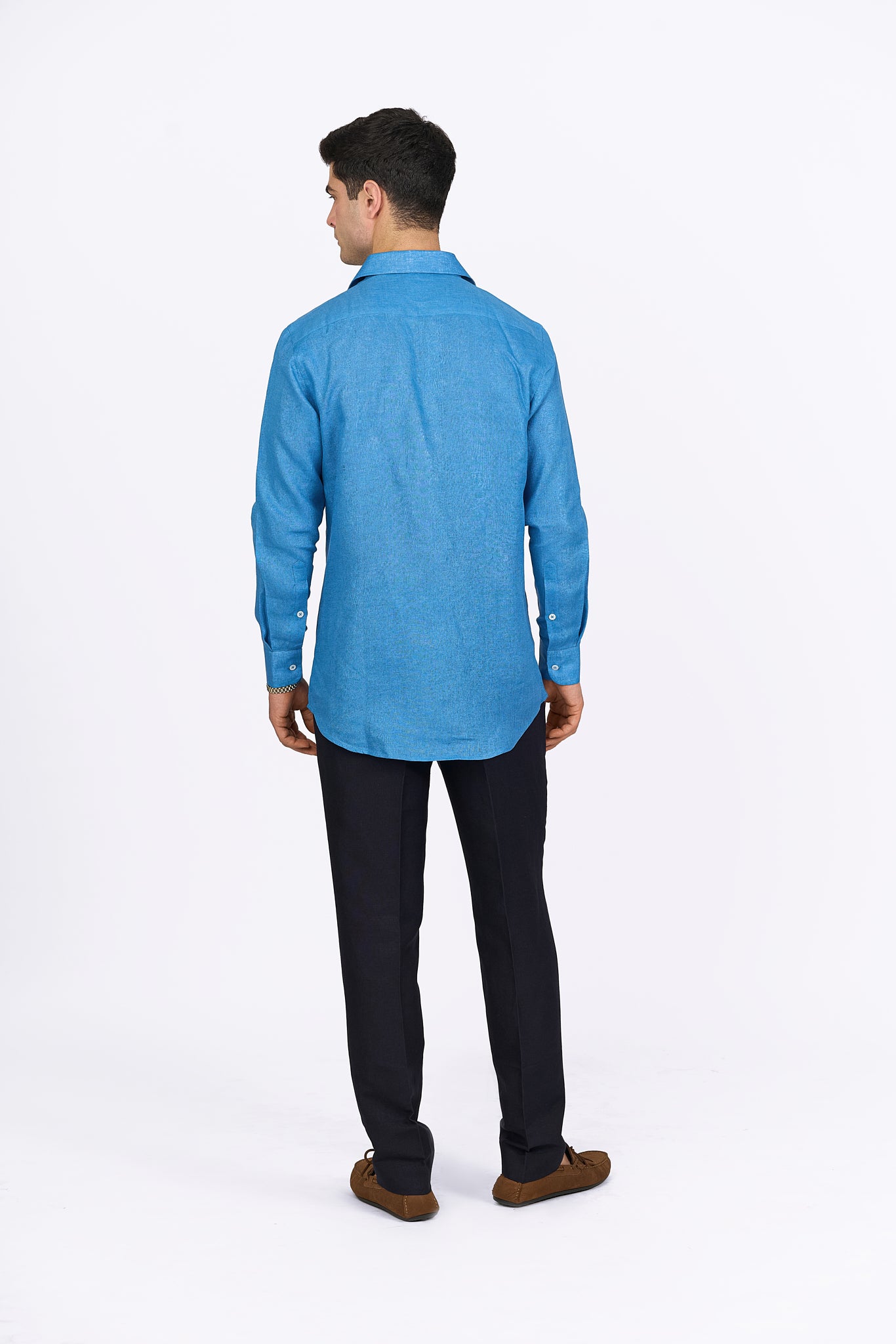 Azure Blue Linen Shirt