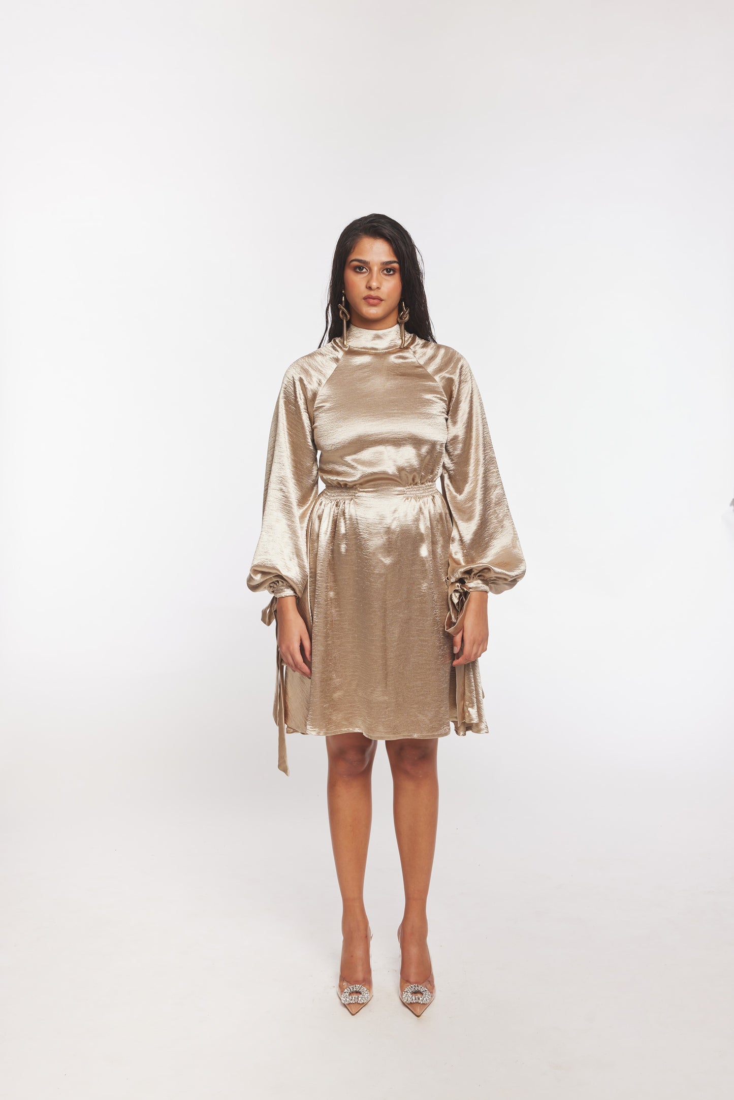 Iris Liquid Gold Smock Dress