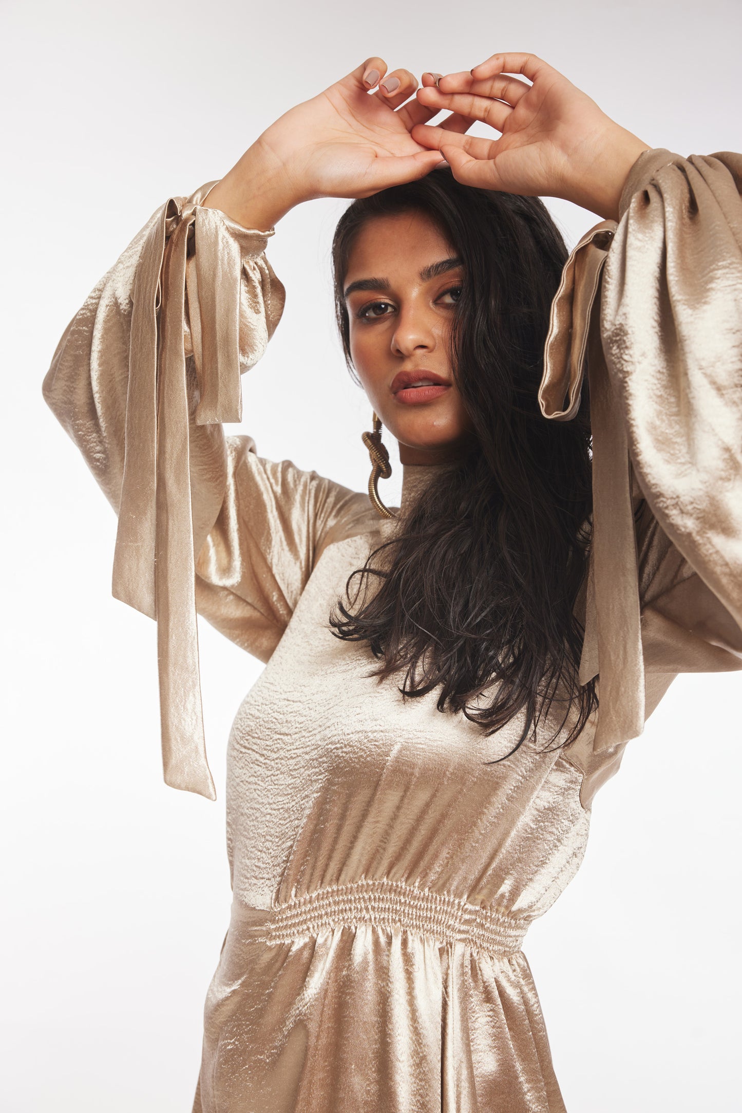 Iris Liquid Gold Smock Dress
