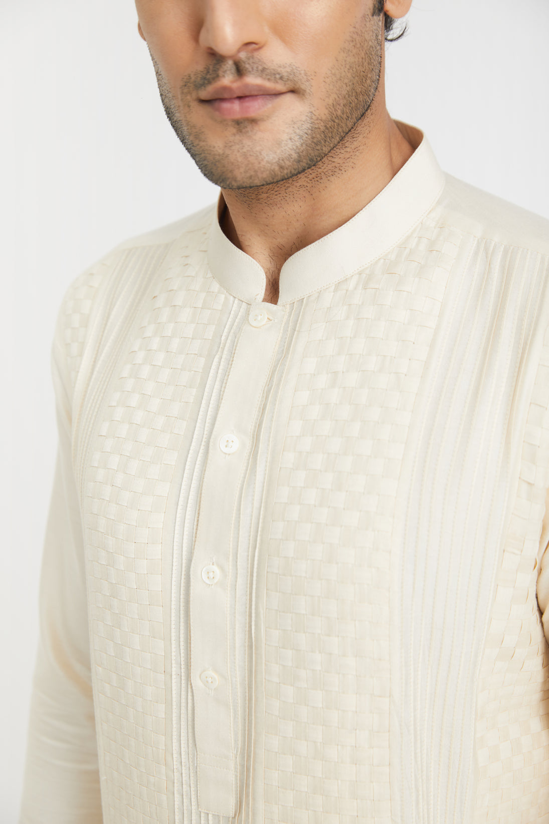 "Fayrouz Weave" Textured Kurta