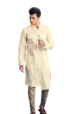 SSF Asymmetric Linen Kurta