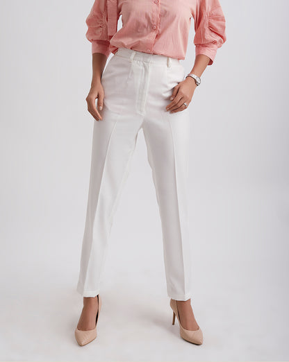 Morning Rays White tapered pants