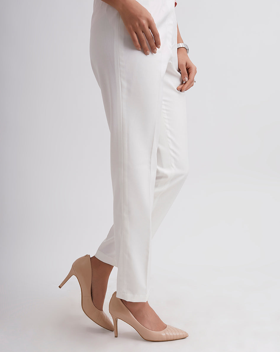 Morning Rays White tapered pants