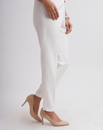Morning Rays White tapered pants