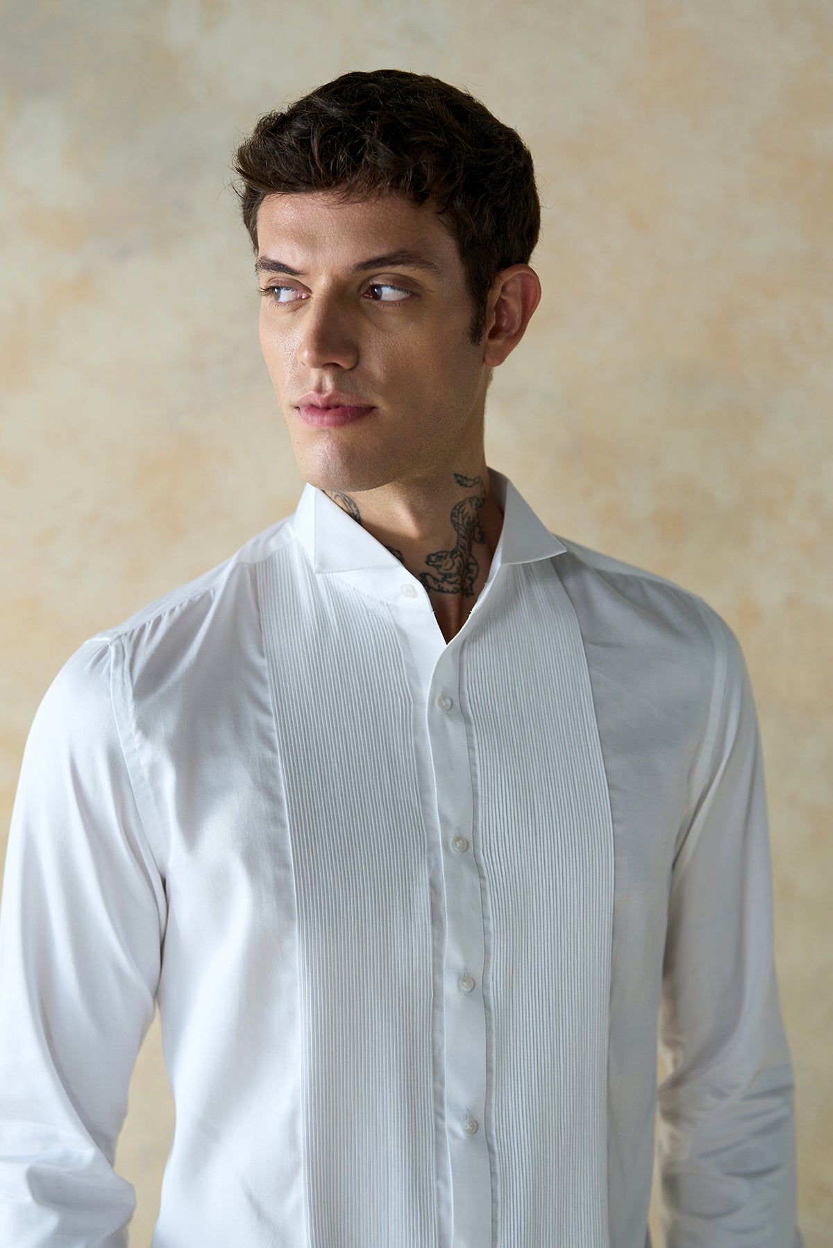 Aliph  Pintuck Tuxedo Shirt