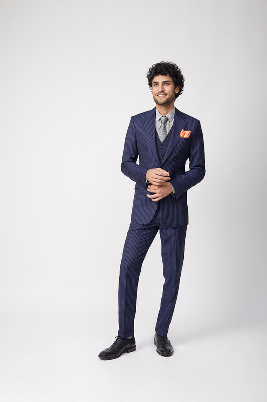 "Yg1" 2b Suit (blue Pin Stripe)