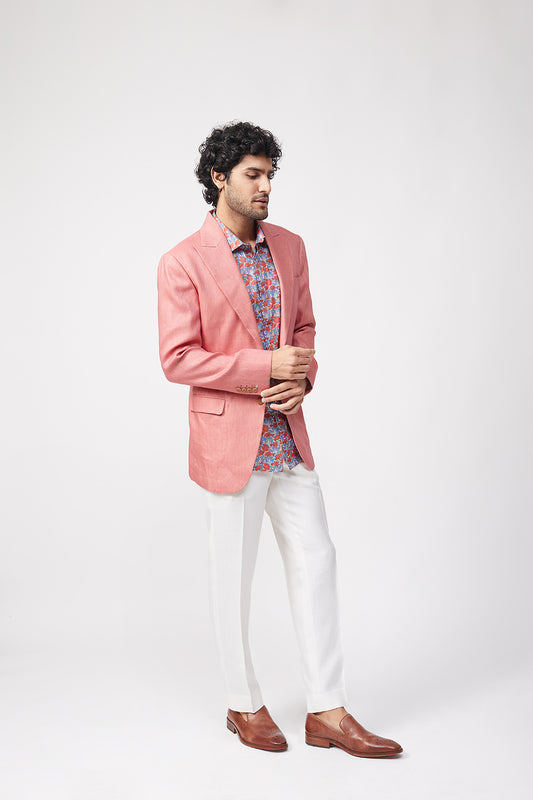 Yugen Easy Linen Jacket (Salmon)
