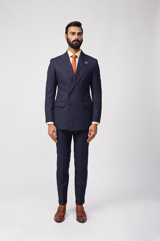 "YG1" DB Suit (Blue Chalk Stripe)