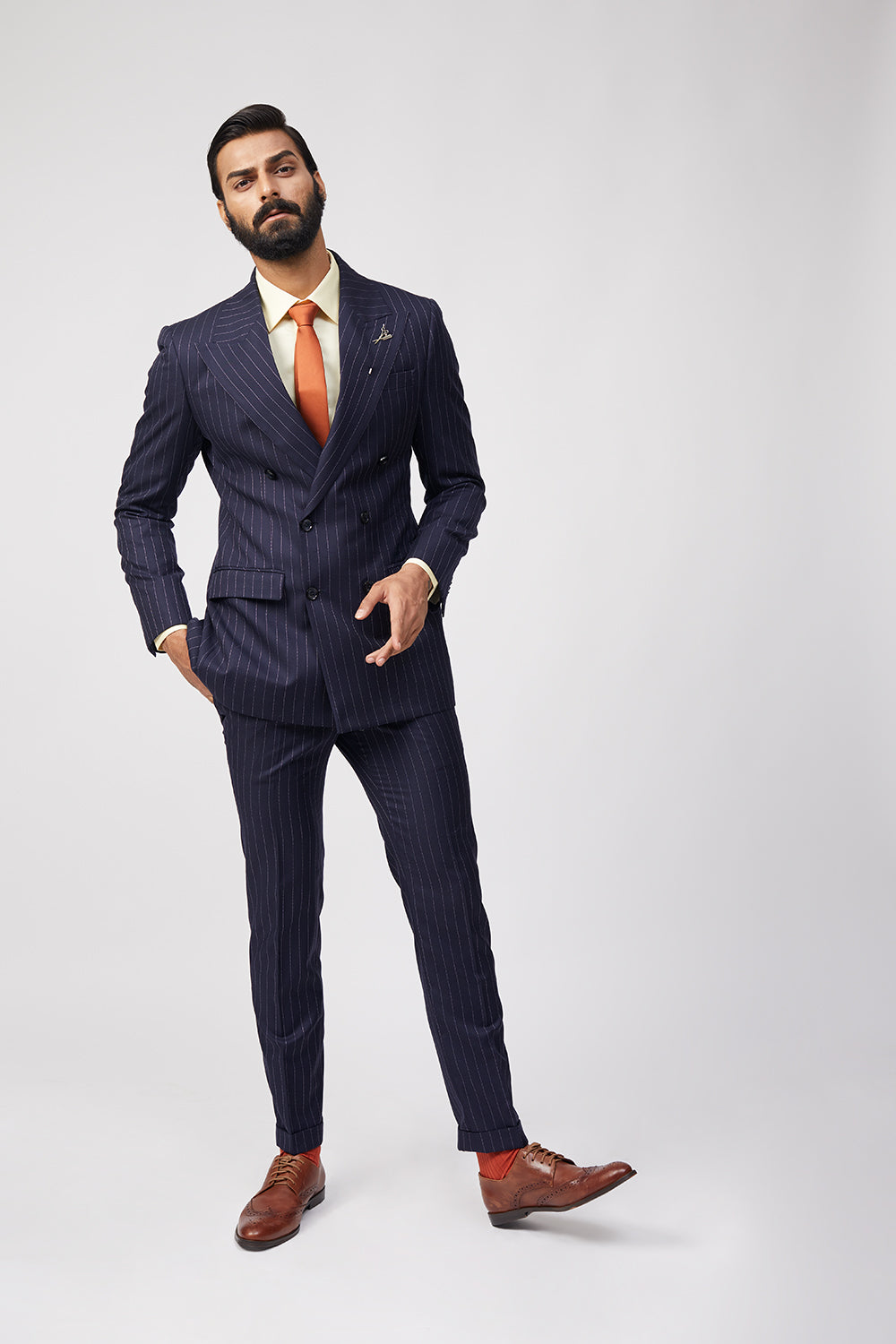 "YG1" DB Suit (Blue Chalk Stripe)