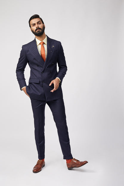 "YG1" DB Suit (Blue Chalk Stripe)