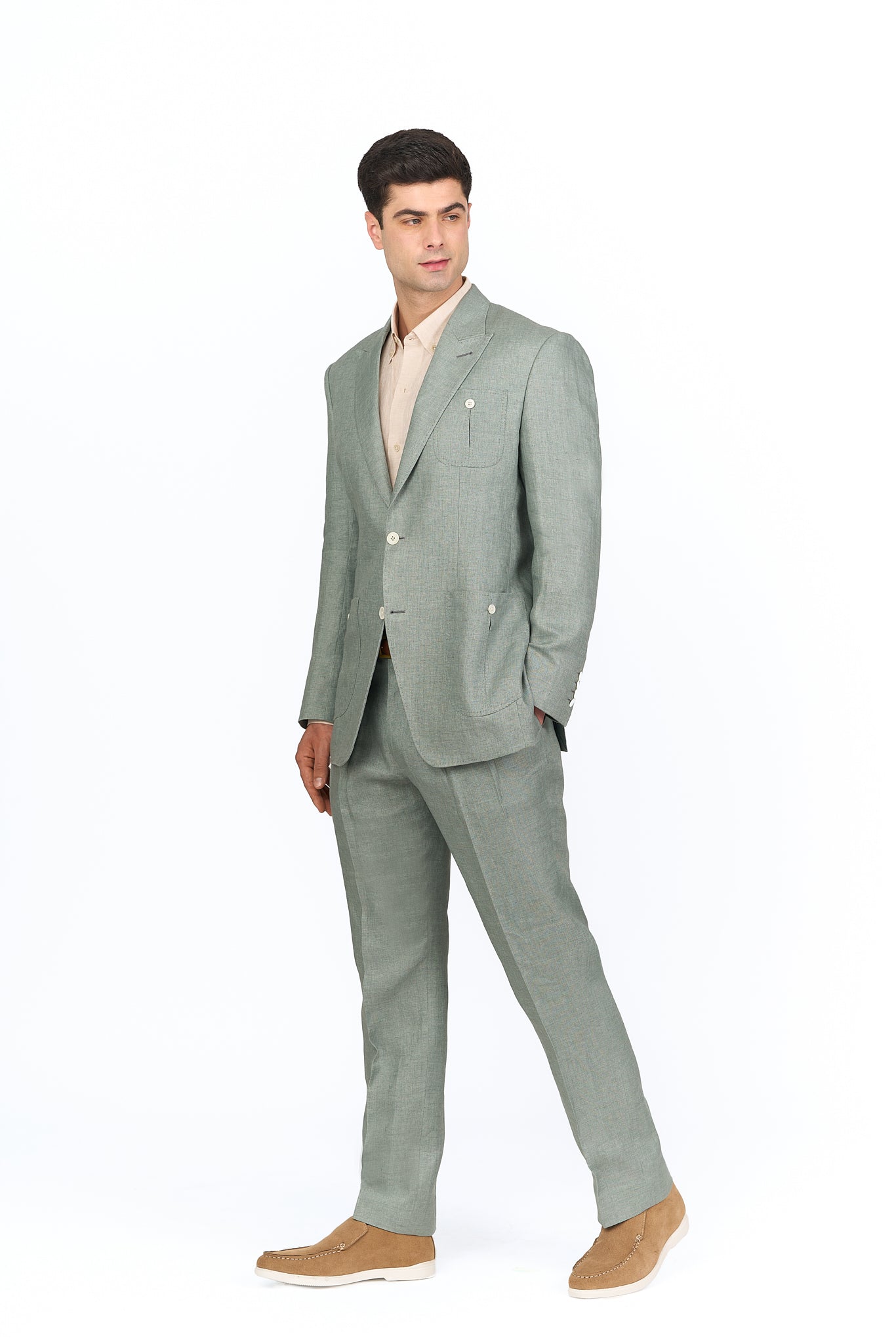 Sage Green Linen Suit