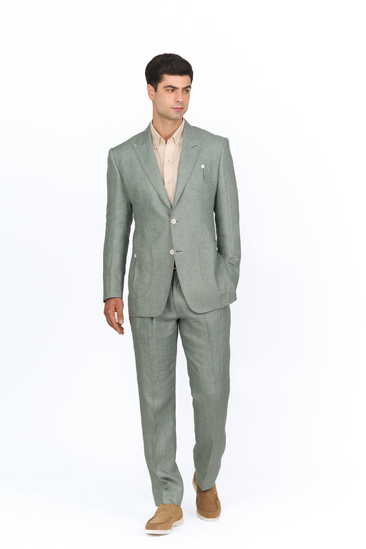 Sage Green Linen Suit