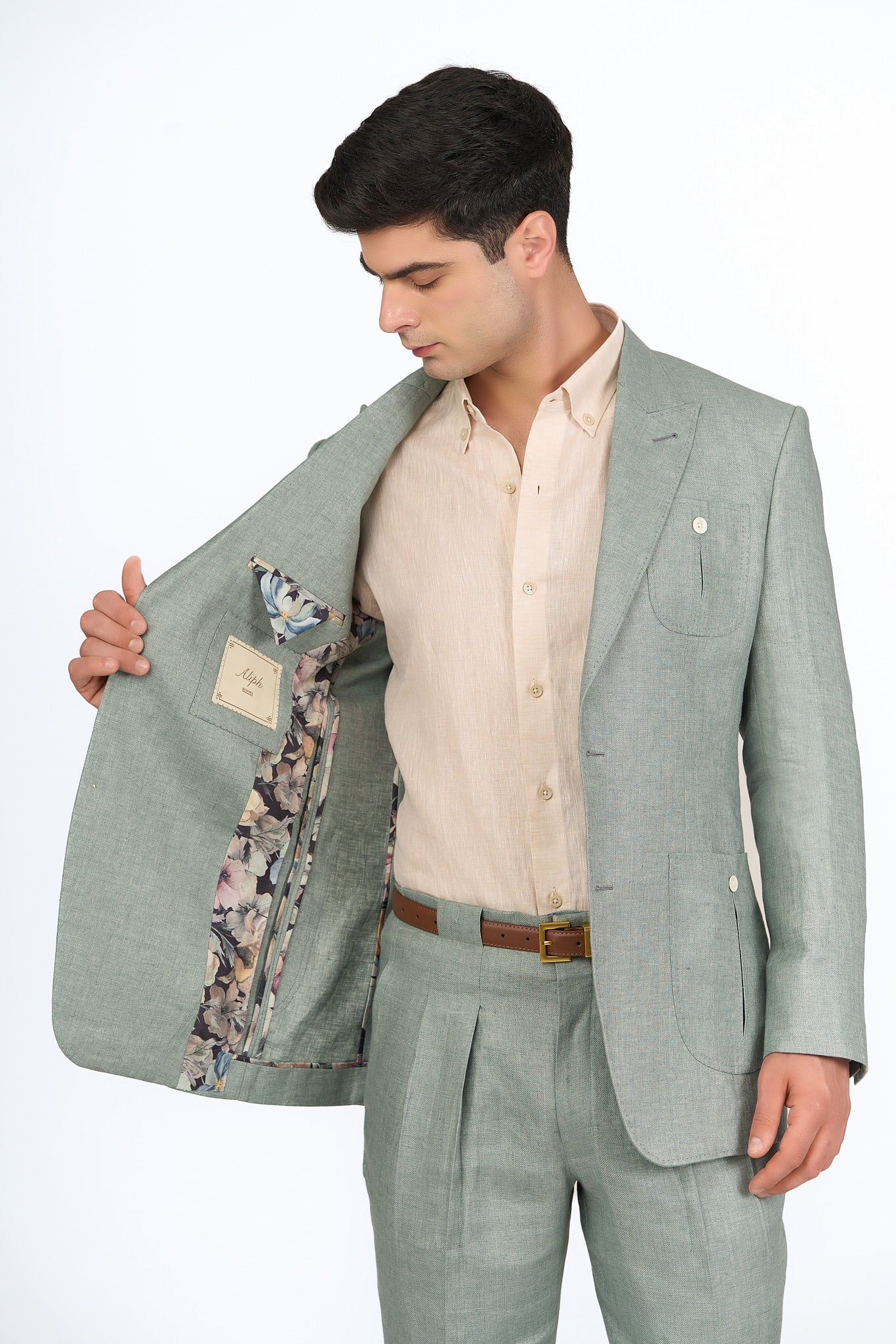 Sage Green Linen Suit
