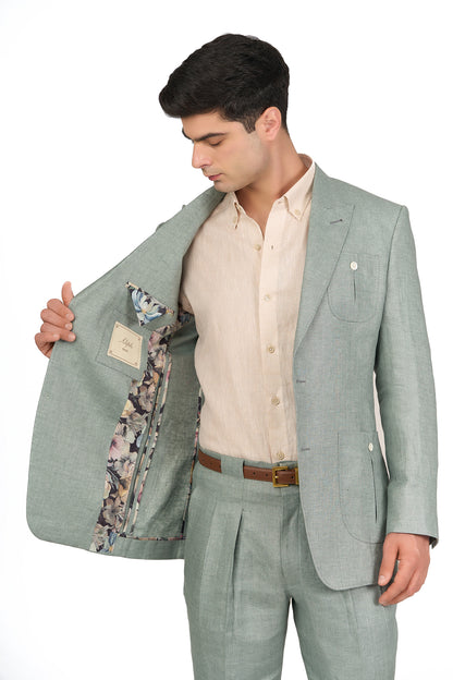 Sage Green Linen Suit