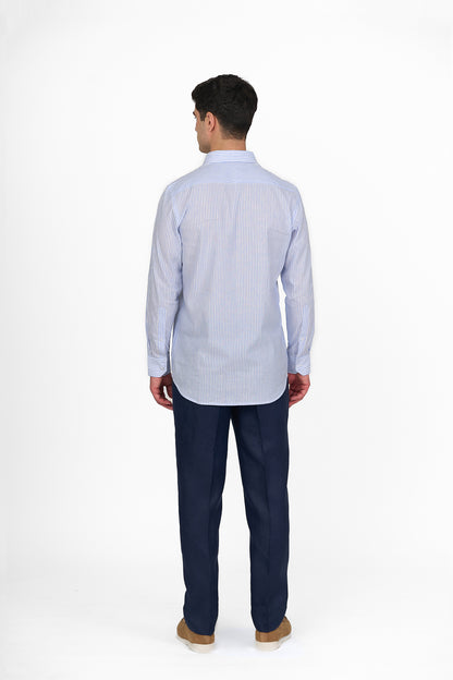 Light Blue Striped Linen Shirt