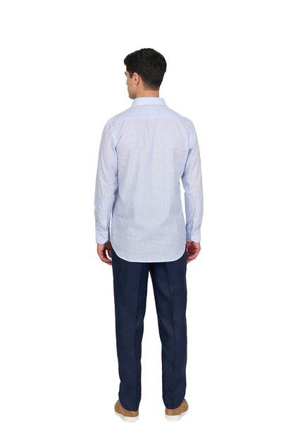 Light Blue Striped Linen Shirt
