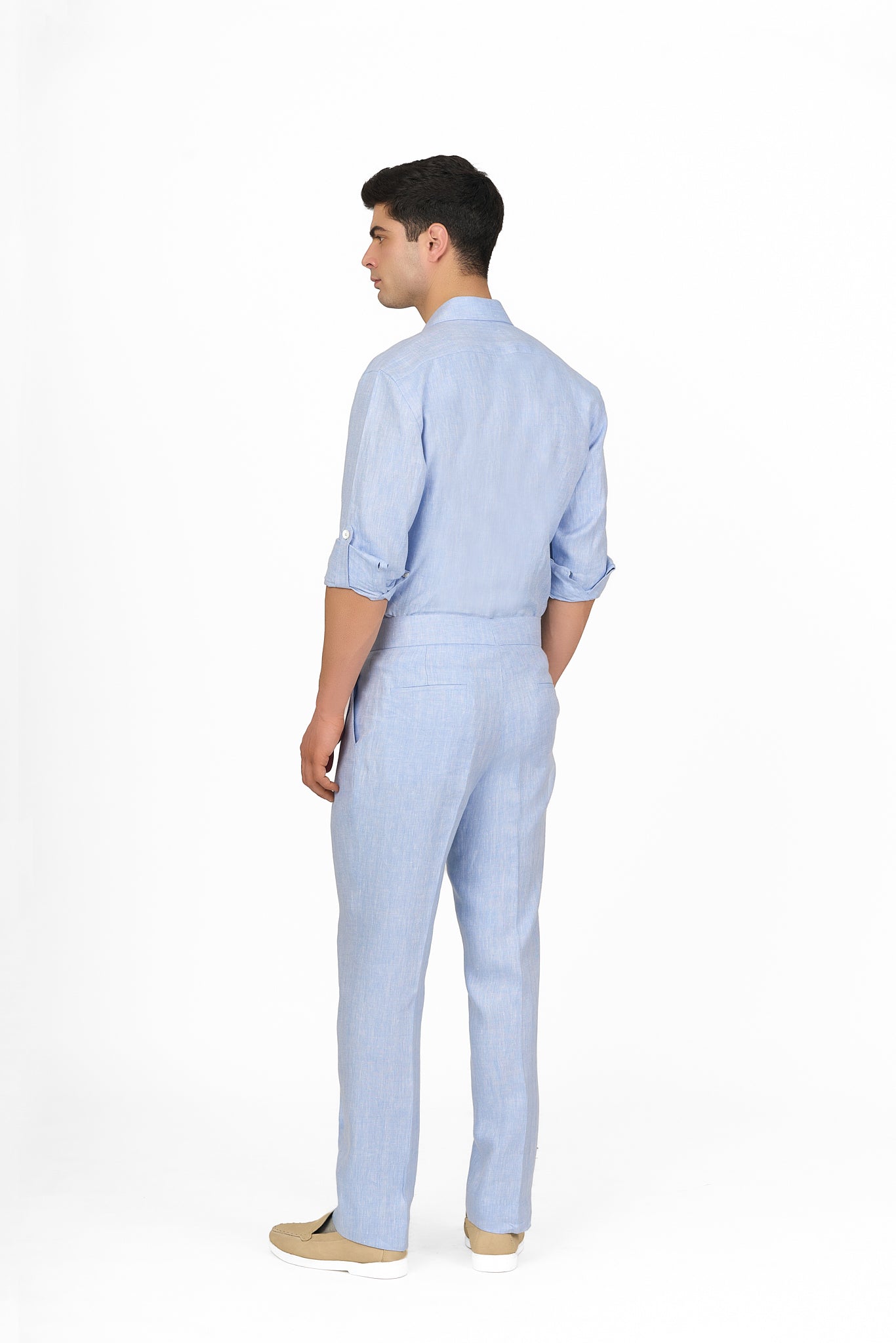 Chambray Light Blue Linen Co-Ord Set
