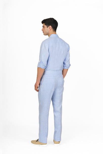 Chambray Light Blue Linen Co-Ord Set