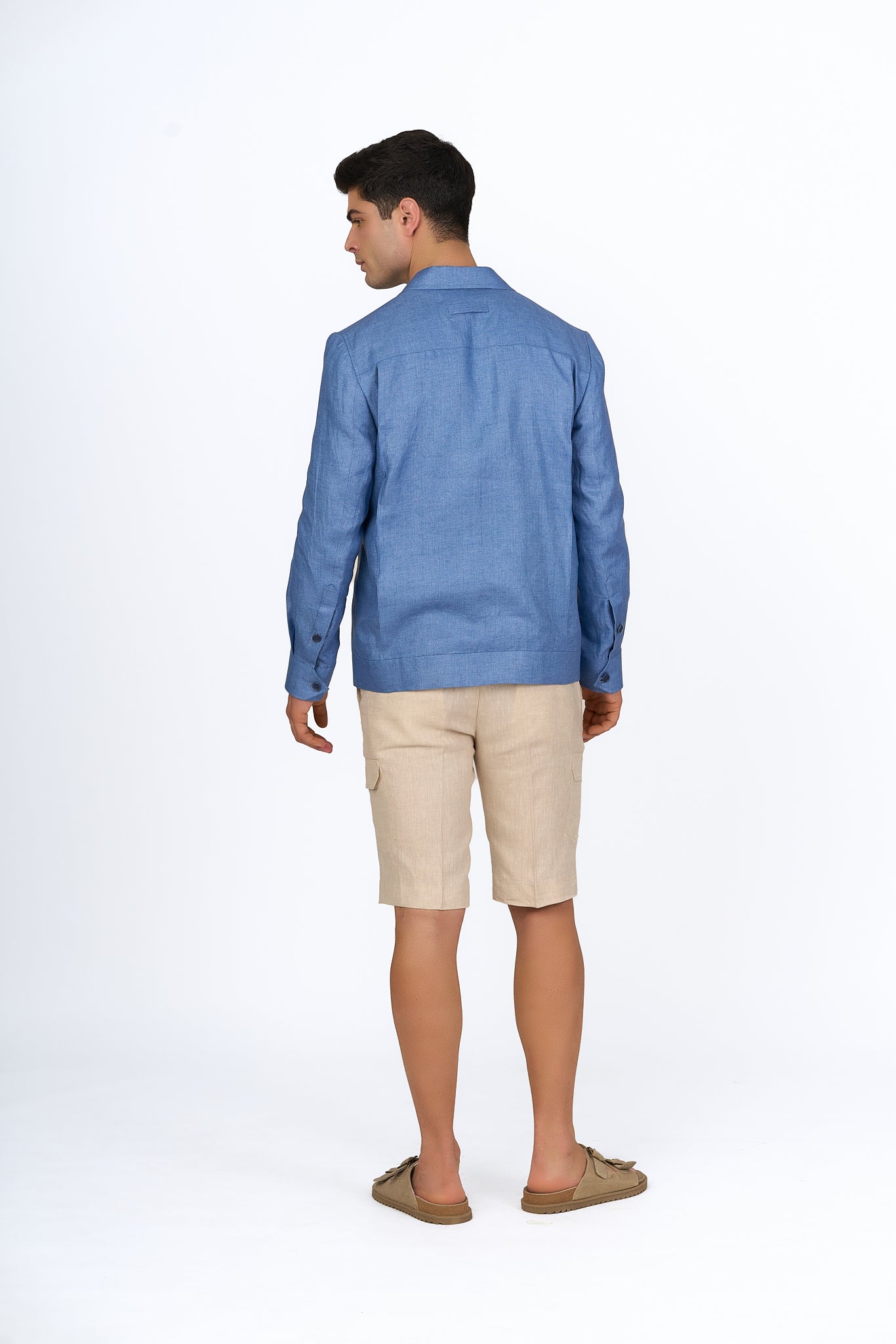 Blue Linen Shacket