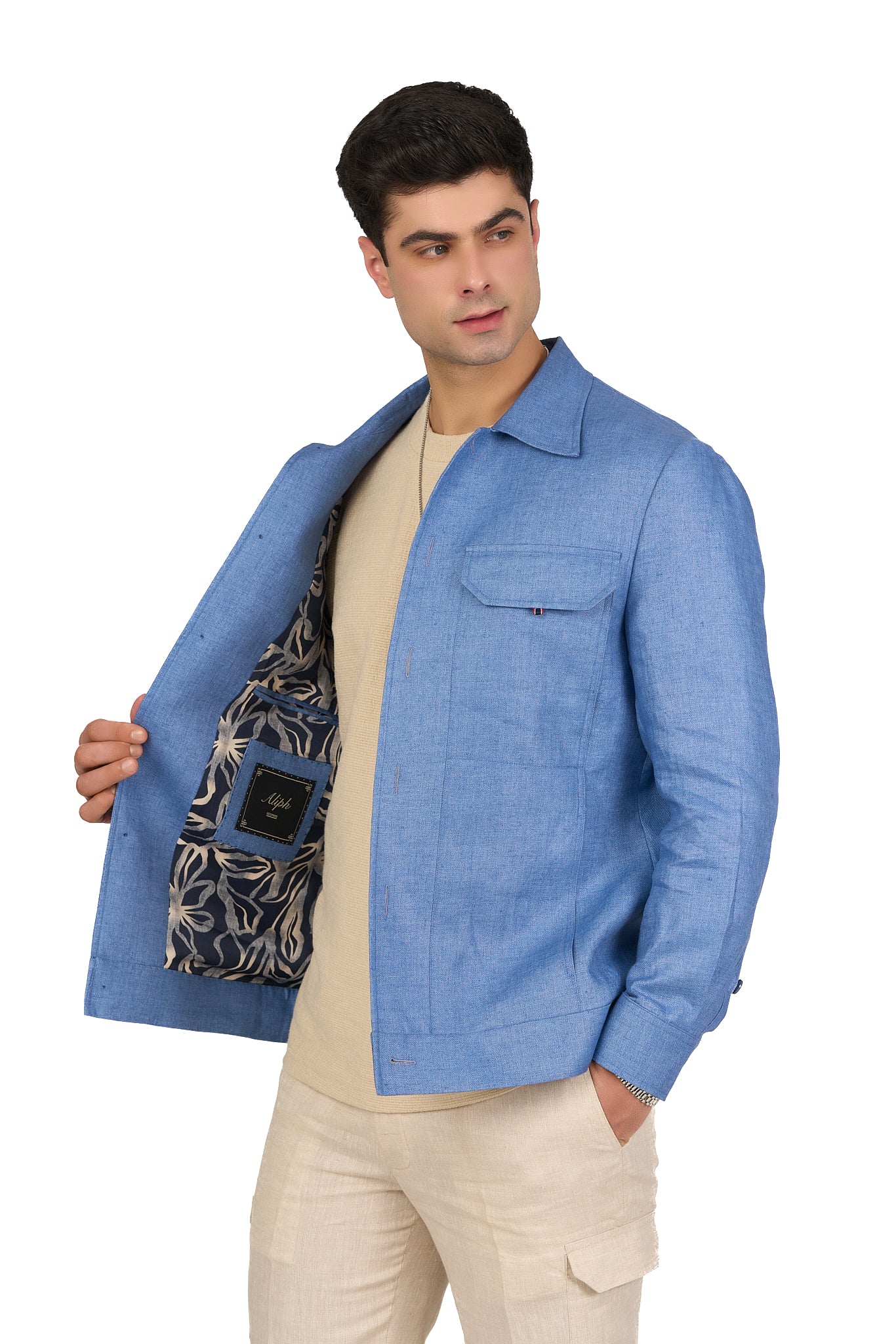 Blue Linen Shacket
