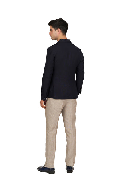 Midnight Blue Linen Utility Overshirt