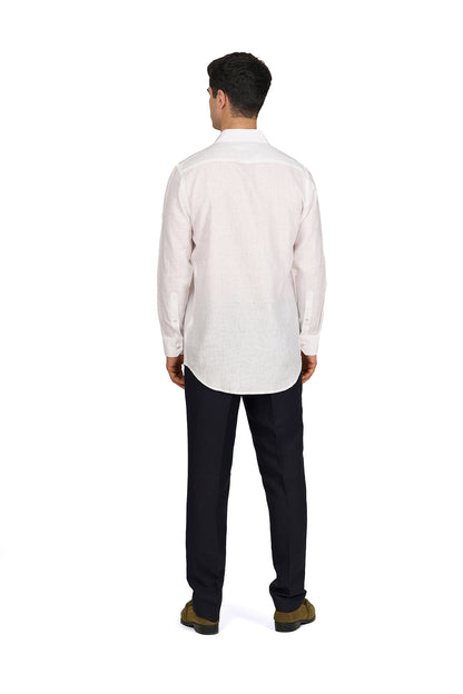 White Linen Utility Shirt