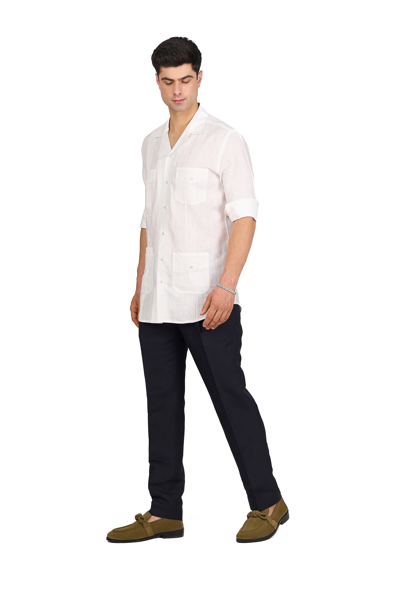 White Linen Utility Shirt