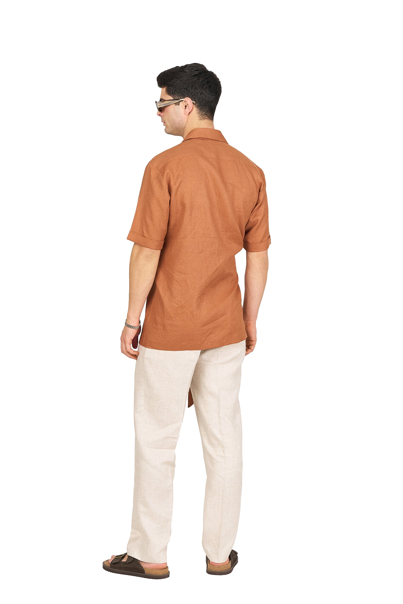 Rust Linen Wrap Shirt