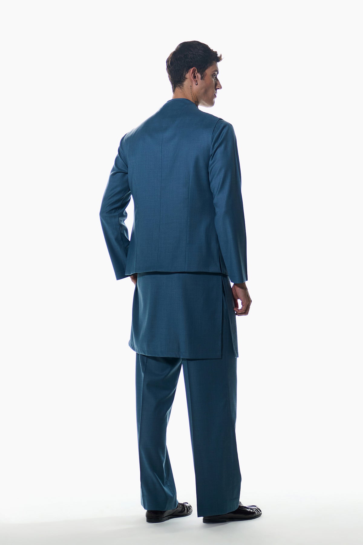 Cobalt Pintuck Layer Kurta