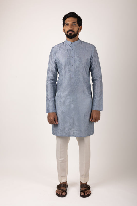 Gatsby Essential Embroidered Kurta (W.Blue)