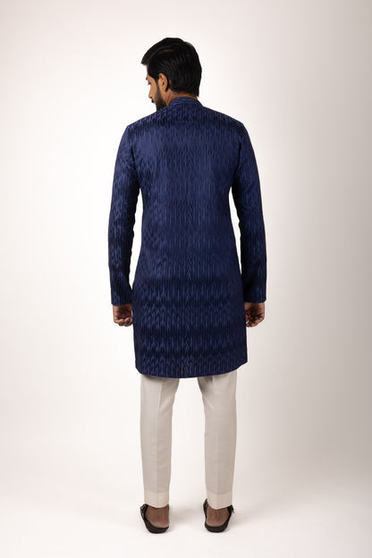 Gatsby Select Ikat Embroidered Kurta (blue)