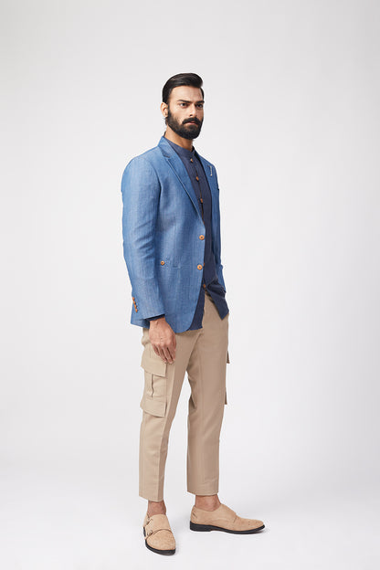 "YG Easy" Chambray" Blazer (blue)