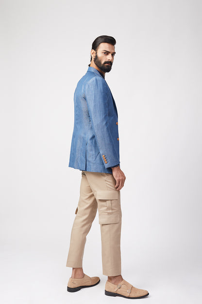 "YG Easy" Chambray" Blazer (blue)