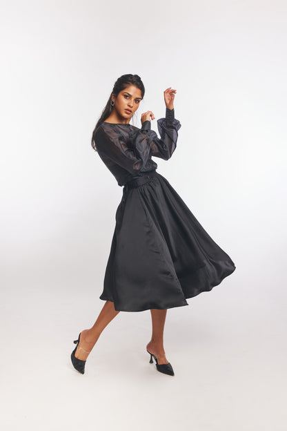 Fleur Noir Blouse