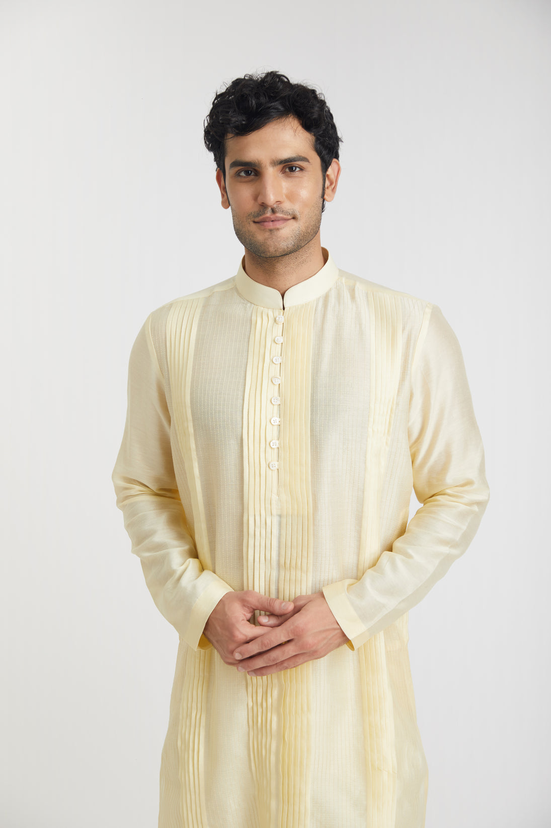 "Opulence" Chanderi Cotton Kurta (yellow)