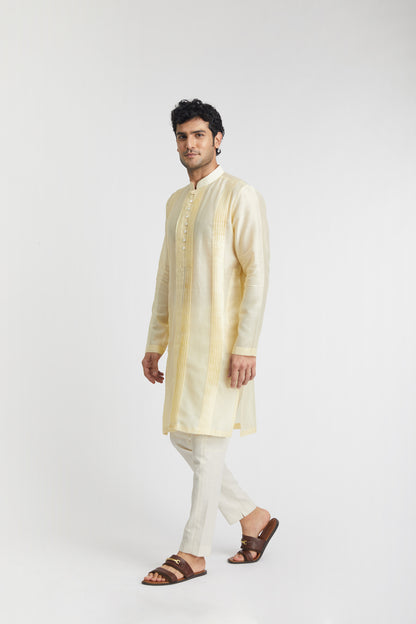 "Opulence" Chanderi Cotton Kurta (yellow)