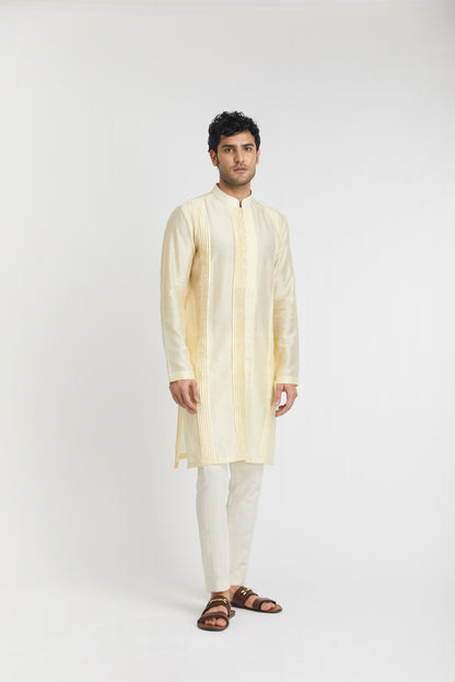 "Opulence" Chanderi Cotton Kurta (yellow)